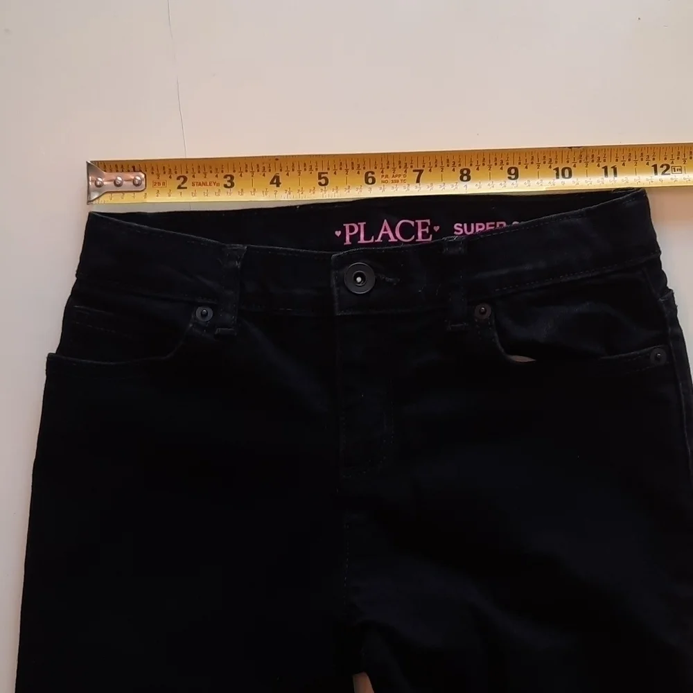 Children's Place size 10 black super skinny adjustable waist jeans